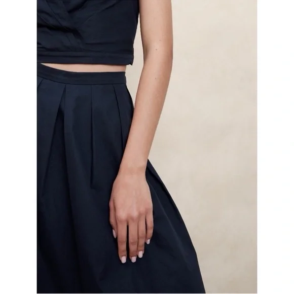 NWT! Banana Republic Navy Poplin Midi Skirt 🧩 - Picture 3 of 4